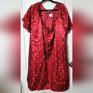 Red Womans Plus Size Sleep Gown Size 3X Amoureuse Hearts & Daisy's